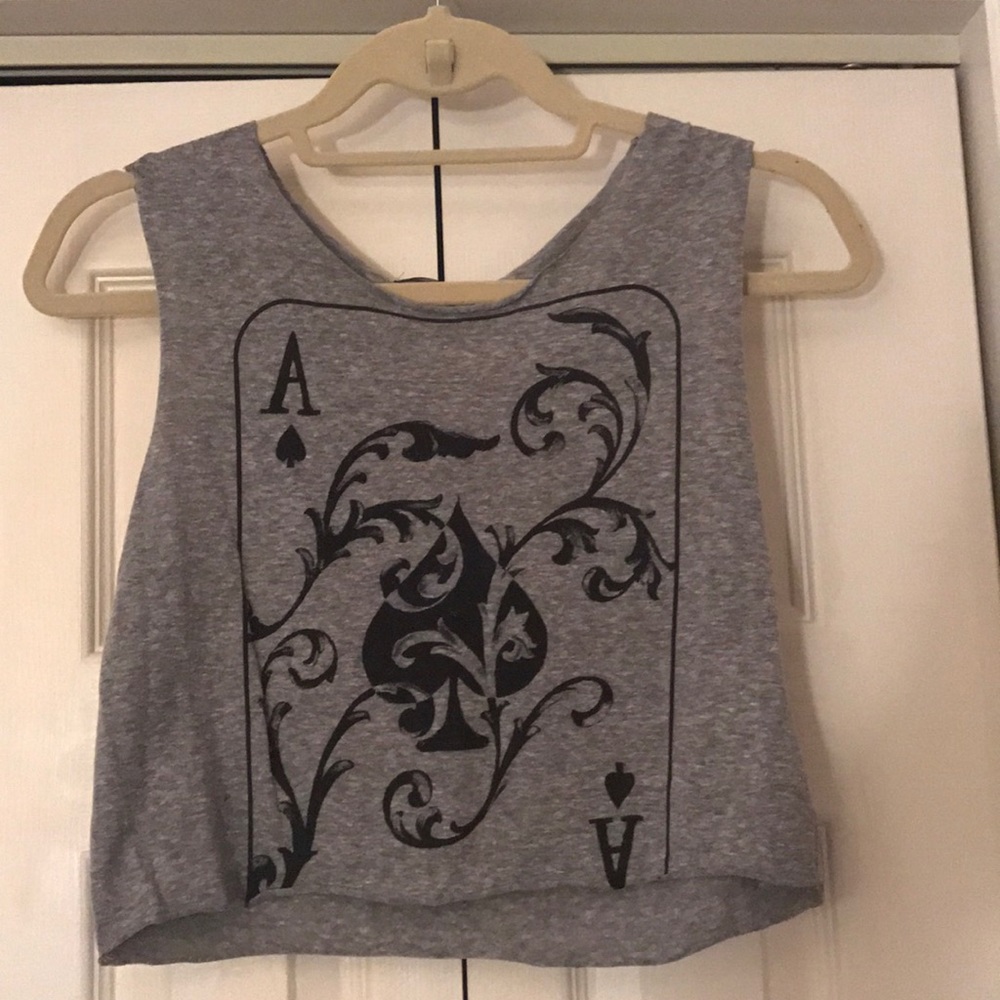Ace of spades grey crop top